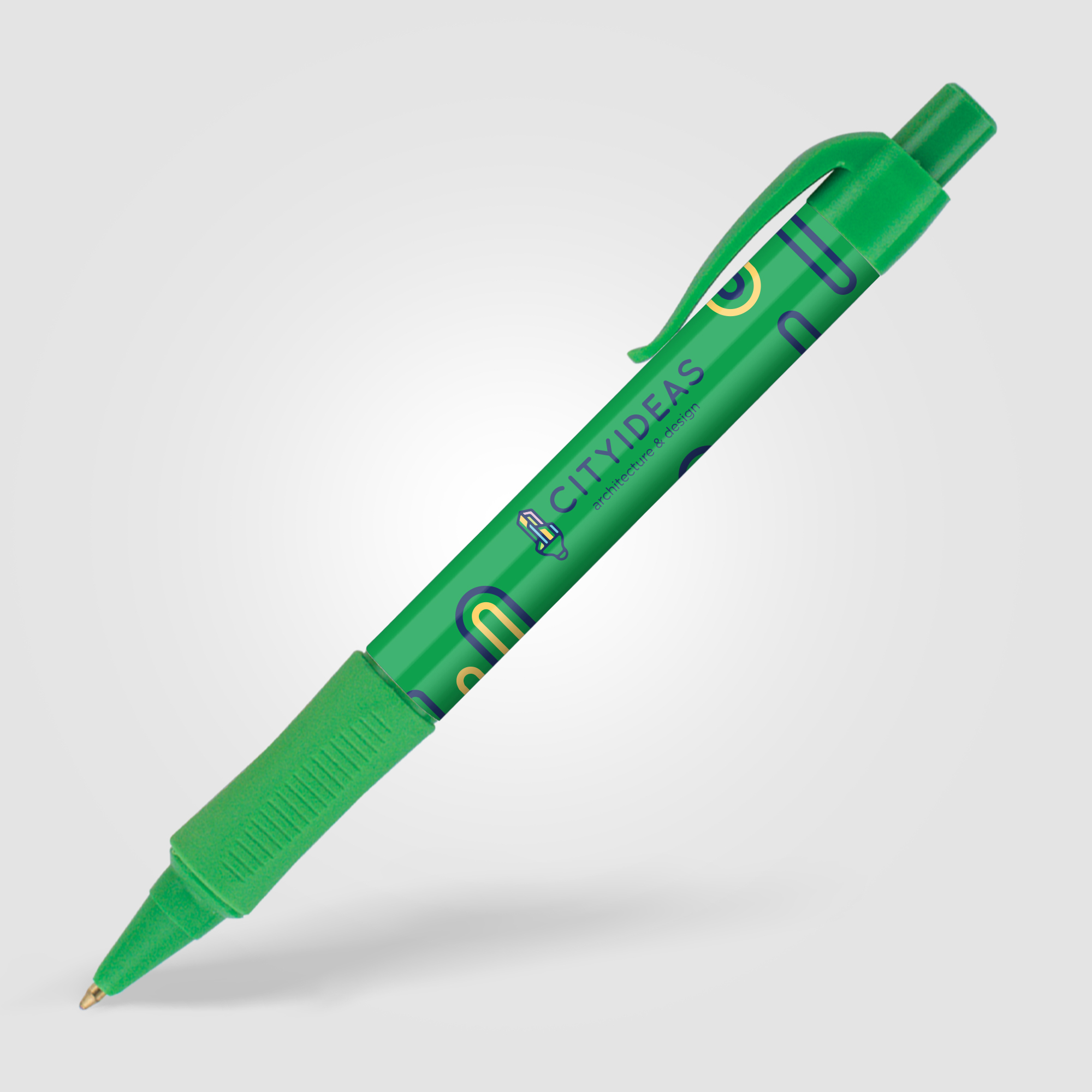 Stylo-bille publicitaire avec grip Hepburn Vert 